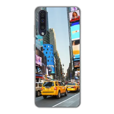Produktbild von MuchoWow® Handyhülle Schutzhülle Hülle für Samsung Galaxy A30s New York - Taxi - Gelb Silikon Softcase Handy Hülle - Karteninhaber