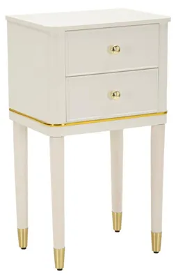 Produktbild von Mauro Ferretti Nachtschrank Camille Weiß Gold 40x30x71 cm