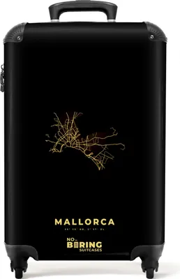 Obrázek produktu pro NoBoringSuitcases.com® Kufry Příruční kufr na kolečkách Příruční kufr na kolečkách Malý kufr na 4 kolečkách - Mallorca - Mapa - Mapa - Gold - Luxury - Cabin Size < 55x40x23 cm & 55x40x20 cm - Foto kufr - Cabin suitcase - Board luggagePříruční kufr 55x35x20 cm, 36L,