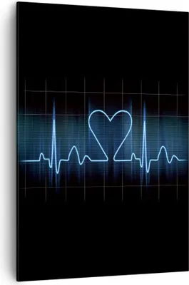 Produktbild von Bild auf Leinwand - Leinwandbild - Einteilig - Grafik herz kardiologie - 70x100cm - Wand Bild - Wanddeko - Wandbilder - Leinwanddruck - Wanddekoration - Leinwand bilder - Wandbild - PA70x100-0959