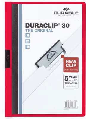 Obrázok produktu pre Durable 25 DURABLE Klemmhefter DURACLIP rot DIN A4