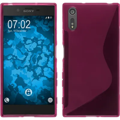 Produktbild von PhoneNatic Case kompatibel mit Sony Xperia XZs - pink Silikon Hülle S-Style + 2 Schutzfolien