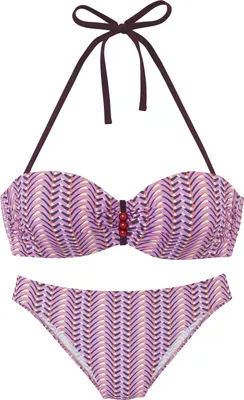 Produktbild von VIVANCE Bügel-Bandeau-Bikini rosa bedruckt Größe 42 Cup D