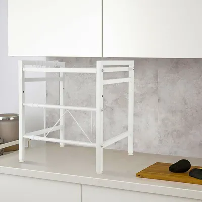 Produktbild von Mikrowellenhalter Einstellbar Küchenregal Mikrowelle Regale Rack Organizer (40-64)x45x36.5cm Weiß