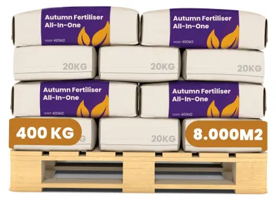 Produktbild von Herbst-Rasendünger All-in-One 400 KG (20 × 20 KG Säcke) – 8000 m2 – NPK 6-3-12 + 3MgO Granulat -Hochleistungs-Rasendünger für kommunale Flächen