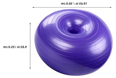 Produktbild von Donut Trainingsball aus explosionsgeschütztem PVC mit Luftpumpe für Pilates und Balanceübungen, 50 cm