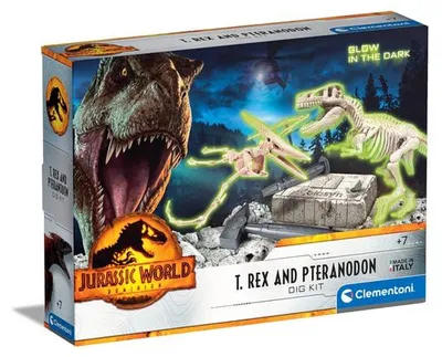Image de Clementoni 19205 - Jurassic World 3 - Kit de fouilles T-Rex & Triceratops