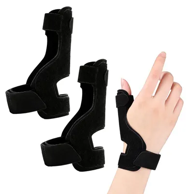 Produktbild von JININOSEU 2 Stück Daumenorthese Linke & Rechte, Daumenschiene Handschiene Handbandage Handgelenk, Universelle Daumen Bandagen für Weichteilverletzungen