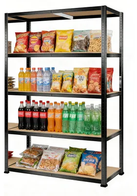 Image de Étagère robuste avec 5 étagères réglables, idéale pour un garage ou un espace de stockage