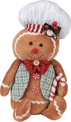 Produktbild von Clayre & Eef Weihnachtsdekoration Pfefferkuchenmann 19x14x35 cm Braun Synthetisch