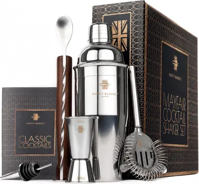 Productafbeelding van Original Cocktailset - Grote Manhattan Cocktailshaker - Cocktailstamper - Cocktailstrainer - Barmaatje - Schenktuit