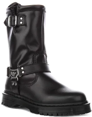 Produktbild von Dr. Martens Anistone Hi Biker-Stiefel in Schwarz – Größe 9 (UK) – 43 (EU) – 10 (US) / Schwarz