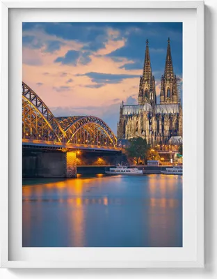Produktbild von Ansicht des Rathauses– Wandbild mit Rahmen – Gerahmtes Bild  – Wanddekoration – 60x80 cm –  Weiß Rahmen