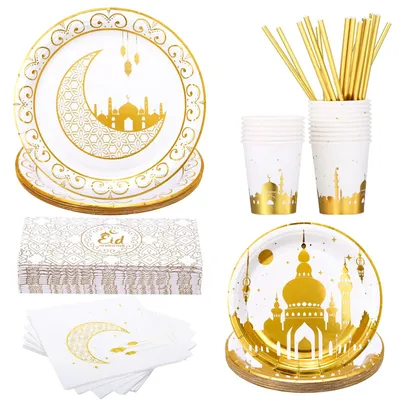 Eid Mubarak Feestservies, 80-teilig, Ramadan Deko, 5 Designs