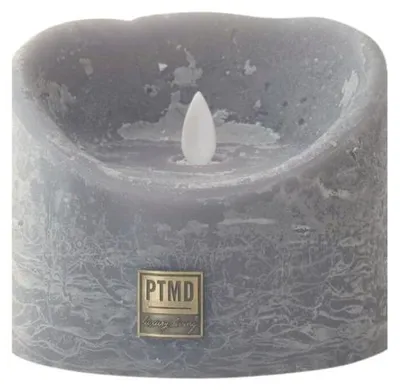 Image de Bougie Pilier Led Ptmd à Piles Xl Gris 12,5 X 10 Cm