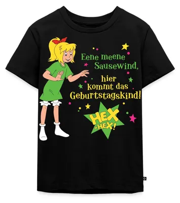 Produktbild von Spreadshirt Bibi Blocksberg Geburtstag Bibi & Spruch Kinder Premium T-Shirt, 134/140 (8 Jahre), Schwarz