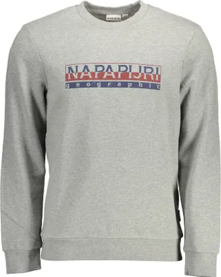 Produktbild von Graues Herren-Sweatshirt ohne Reißverschluss mit Logo-Druck