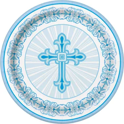 Produktbild von Pappteller "Kreuz Blau" | Ø23cm/8Stk.