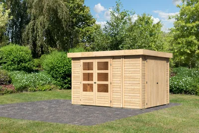 Produktbild von Gartenhaus Retola 4 : ohne Anbaudach : Naturbelassen Anbaudach: ohne Anbaudach Farbe: Naturbelassen