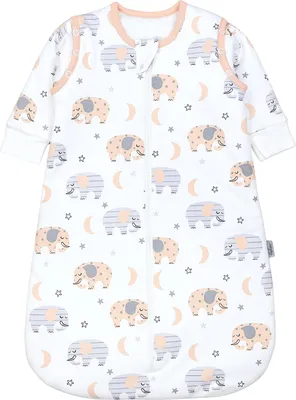 Produktbild von TupTam Schlafsack Baby 2.5 TOG – Ganzjahresschlafsack mit abnehmbaren Ärmeln, , Farbe: Elefant/Mond, Größe: 80-86