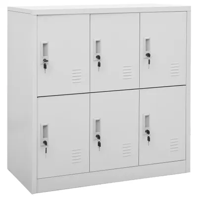 Image de vidaXL Armoires à casiers 2 pcs. Gris clair 90x45x92,5 cm Acier