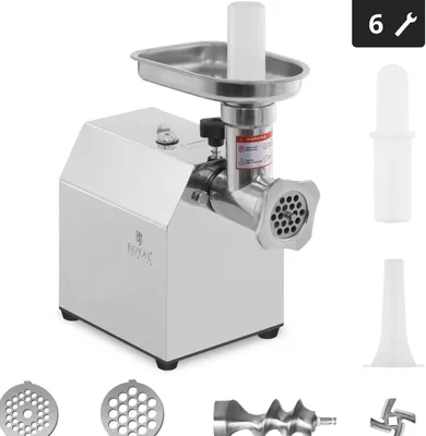 Obrázok produktu pre Expondo Royal Catering Mlynček na mäso z nehrdzavejúcej ocele – spätný chod – 70 kg/h