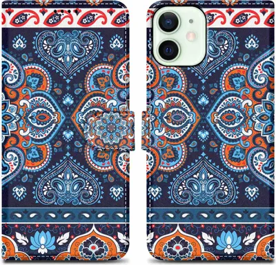 Produktbild von Cadorabo Schutzhülle für Apple iPhone 12 MINI Hülle Design Blau Handyhülle Schutzhülle Etui Magnetisch Case Cover
