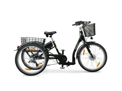 Produktbild von SachsenRad T3A Trio II Lastenrad mit Alarmanlage, Elektro Dreirad Klapprad, 2026 Edition, mit 7-Gang-Kettenschaltung, tiefer Einstieg, faltbar E-Bike