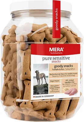 Image de Mera Dog Pure Sensitive Goody Snack Dinde & Riz 600g