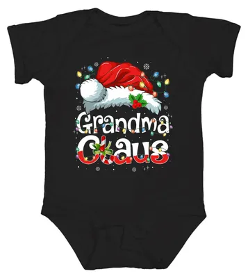 Produktbild von Grandma Claus Weihnachten Oma Geschenk Lichterkette Zuckerstange Baby Body, Schwarz, 0/3