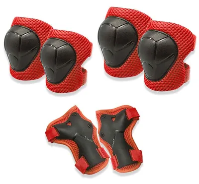 Produktbild von Kinderschutzset Knie- und Ellbogenpolster mit Handgelenksschutz, verstellbar, 3-in-1 Set für Kinder und Jugendliche