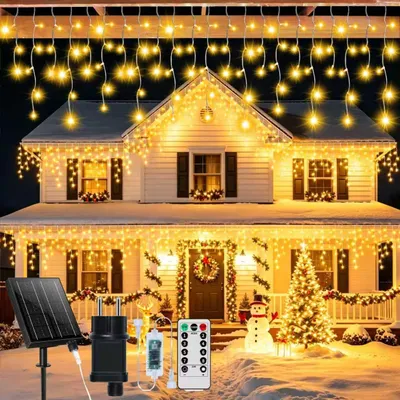Lichterkette Solar+Stecker, 30 m, 660 LEDs, 8 Modi, IP65, warmweiß