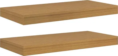 Produktbild von vidaXL Wandregal Wandmontiert 2 pcs Beige 50 x 23 x 4 cm Holzwerkstoff