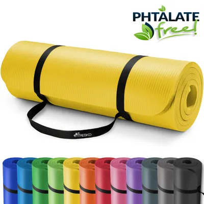 Produktbild von TRESKO Yogamatte Fitnessmatte Gymnastikmatte Pilates 185x60x1,5cm Gelb