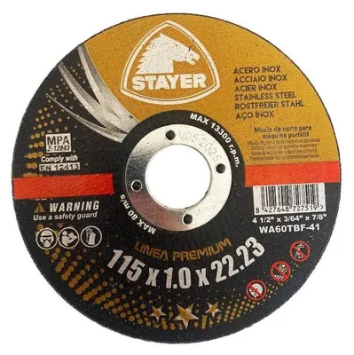 Productafbeelding van Doorslijpschijf Stayer voor metaal PREMIUM T41- O 115 x 1 x 22-23 mm