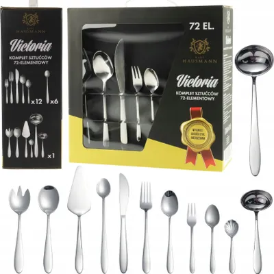 Zdjęcie produktu dla Zestaw sztućców 72 elementy Sztućce IN BOX błyszczące „Victoria” ZESTAW na 12 osób