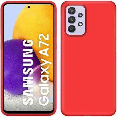 Immagine prodotto di Custodia per Samsung Galaxy A72 5G, custodia protettiva in silicone morbido in gomma liquida rossa