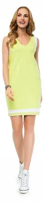 Produktbild von Kleid Sommer Mini-Kleid mit Taschen; Limette L/40