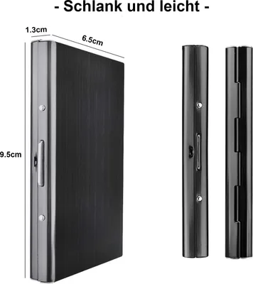 Produktbild von Kreditkartenetui Herren Kreditkarten Etuis RFID NFC Schutz H0124, Schwarz