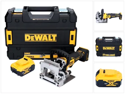 Image de DeWalt DCW 682 NT Fraiseuse à lamelles sans fil 18 V 102 x 20 mm Brushless + 1x batterie 5,0 Ah + TSTAK - sans chargeur