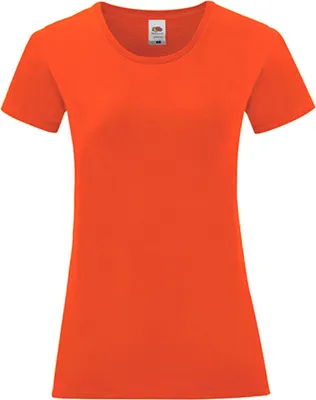 Produktbild von Fruit of the Loom 61-432-0 | Damen Iconic T, 100% gekämmte, ringgesponnene Baumwolle - Farbe: Flame - Größe: S