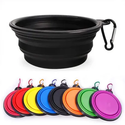 Produktbild von Zusammenklappbarer Hundenapf Wassernapf für Katzen Hunde Tragbar 650 ml Schwarz