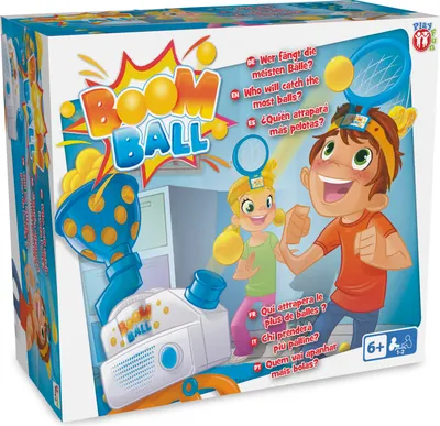 Produktbild von IMC TOYS Boomball Geschicklichkeitsspielzeug, Blau, Kunststoff, höhenverstellbare Kanone, 2 Kopfnetze, Bälle, Maße: 320x135x135mm, für 1-2 Spieler (6-99 Jahre), fördert Hand-Augen-Koordination, AA Batterien nötig, Refurbished A+, 95977IM
