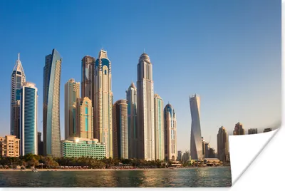Produktbild von MuchoWow® Poster Die Skyline von Dubai Marina vom Meer aus 180x120 cm - Fotoplakat