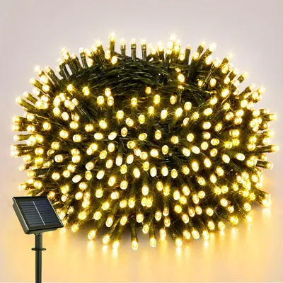Solar-Lichterkette 12 m, 120 LEDs, warmweiß, 8 Modi, IP67