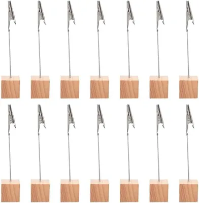 Imagen del producto de Soportes para fotos con clip, 14 unidades, de madera, ideales para sujetar fotos y notas