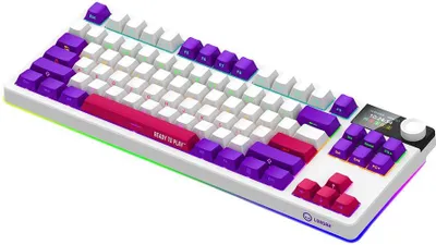 Obrázok produktu pre Lorgar KBP70TKLW, Pro bezdrtov mechanick hern klvesnica, 2.4 GHz/ BT 5.0, Displej, multim. tla., US layout, biela