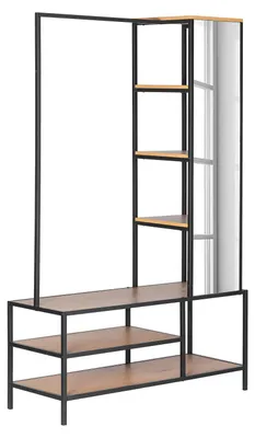 Produktbild von home24 Garderobe mit Spiegel - Eiche Nachbildung / Schwarz