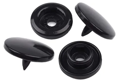50 Set farbenfrohe Druckknöpfe rund 12mm schwarz