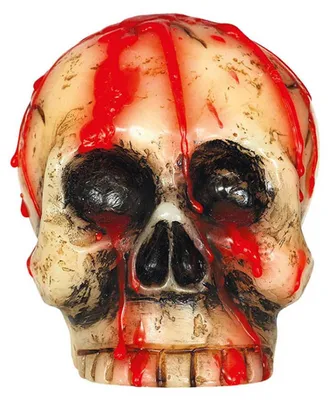 Schädel-Kerze, Halloween Horror, Wachs, 10 cm